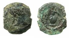 Ancient Coins - EGYPT.ALEXANDRIA.Trajan AD 98-117. AE.Dichalkon, AD 112/113. Anepigraphic issue. Reverse. Vase.