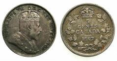 World Coins - CANADA.AR.5 Cents 1907
