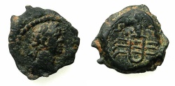 Ancient Coins - EGYPT.ALEXANDRIA.Trajan AD98-117.AE.Dichalkon, struck AD 109/10.~#~.Sistrum.