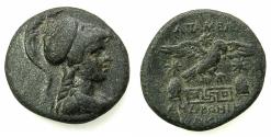 Ancient Coins - PHRYGIA.APAMEA.Circa 133-48 BC.AE.22.1mm. Magistrates name ANDRONIKOS with patronymic ALKIOU.