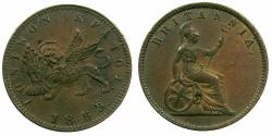 World Coins - GREECE.IONION ISLANDS, under Bristish Administration.AE.1 Lepton 1853 dot.