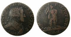 World Coins - ITALY.SAVOY.Vittorio Amadeo III AD 1773-1796.AE. 5 Soldi 1794. Saint Maurice.