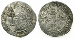World Coins - RHODES.Knights of Saint John. Robert de Juilly AD 1324-1377.AR.Gigliato.