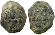 Ancient Coins - PSEUDO-BYZANTINE.7th Cent AD.AE.Follis. after Constans II ( AD 642-668).~~~.standing imperial figure.