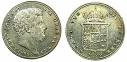 World Coins - ITALY.NAPLES.Ferdinand II 1830-1859.AR.Tari ( 20 Grana ) 1854.