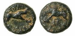 Ancient Coins - PHRYGIA.Laodikeia ad Lycum.Circa 50 BC.AE.13.8mm. Wolf and Boar.