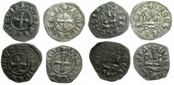 World Coins - CRUSADER STATES.GREECE.Principality of ACHAIA.Isabelle de Villehardouin AD 1289-1291.Billon deniers 4 principal types.
