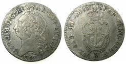 World Coins - ITALY.SARDINIA.Carlo Emanuele III 1730-1773.AR.Quarto de Scudo Sardo.1769.Mint of TURIN. 