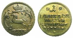 World Coins - GERMANY.Brunswick-Calenberg-Hanover.George III 1760-1820.AE.Weight.1774. For Louis D'Or