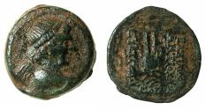 Ancient Coins - SELEUCID EMPIRE.Antiochus VII Eugergetes 138-129 BC.AE.18.7mm. struck 138/7 BC.Mint of ANTIOCH. Bust of Eros.