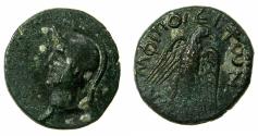 Ancient Coins - MACEDON.AMPHIPOLIS.Circa 187-31 BC.AE.15mm. Athena wearing crested helment.