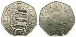 World Coins - GURNESEY.CN.50 Pence.1969.
