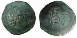 Ancient Coins - BYZANTINE EMPIRE.Isaac II Angelus 1st reign AD 1185-1195.Billon Trachy.Mint of Constantinople.