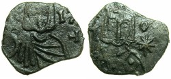 Ancient Coins - BYZANTINE EMPIRE.SICILY.Leo V The Armenian AD 813-820, with Constantine associate ruler from AD.813.AE.Follis.Mint of SYRACUSE.