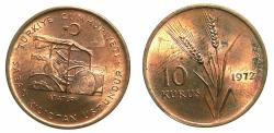 World Coins - TURKEY.Republic.Bronze.10 Kurus.1972. F.A.O.