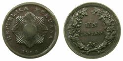 World Coins - PERU.REPUBLIC.AE.Centavo 1904.