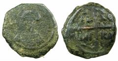 World Coins - CRUSADER STATES.Principality of Antioch.Tancred AD 1104-1112.AE.Follis.2nd type. Facing bust of Tancred.