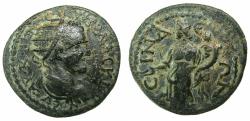 Ancient Coins - PISIDIA.ISINDA.Trajan Decius AD 249-251.AE.26.1mm. Eubosia holding the infant Pluto (Hades) and cornucopia.
