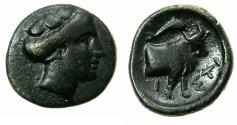 Ancient Coins - EUBOEA.HISTIAEA.Circa 3rd cent - 146 BC.AE.13.7mm. Reverse.Forepart of Bull.