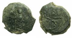 World Coins - CRUSADER STATES.Principality of Antioch.Tancred AD 1104-1112.AE.Follis.3rd type. Standing figure of Saint Peter.