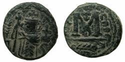 Ancient Coins - ARAB BYZANTINE.Anonymous 7th AD.AE.Fals.Standing Imperial figure.Mint of DAMASCUS.