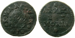 World Coins - ITALY.VENICE.Coinage for the armed forces and the Morea ( Peloponnese ).Anonymous.AE.Soldo.issued by decree 16th August 1692