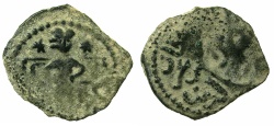 World Coins - ISLAMIC.Seljuks of RUM.'Izz al din Kiliji Arslan ibn Masaud 551-588H ( AD 1156-1192 ).AE.Fals.~~~.Emir enthroned.