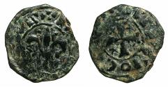 World Coins - CRUSADER STATES.ANTIOCH.Bohemond III or IV circa 1149-1223.AE.Fraction (Pougeoise ). Type 3