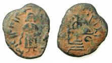 Ancient Coins - ISLAMIC.The Caliphate of Abd Al-Malik 65-86H (AD 685-705).Fals.Mint of Halab ( Aleppo ).