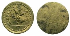 World Coins - ITALY.BOLOGNA. early 19th cent AD.Brass weight for gold 60 Paoli ( 2 doppie d'Oro ) issued by Pope Pius VI ( 1775-1799 )