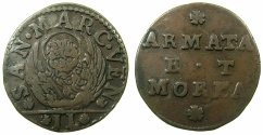 World Coins - ITALY.VENICE.Coinage for the armed forces and the Morea ( Peloponnese ).Anonymous.AE.Gazzetta.issued by decree 10th Feb and 19th April 1691.