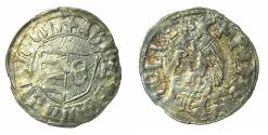 World Coins - ROMANIA.VOIVODES OF WALLACHIA.Radu I 1377-1383.Denier. Sigla Theta / P