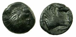 Ancient Coins - BLACK SEA.PANTIKAPAION.Circa 4th Cent BC.AE.16mm. Reverse.Forepart of Pegasus