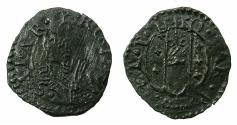 World Coins - ITALY.PARMA.Ottavio Farnese AD 1547-1586.Billon.Quattrino. Saint Hilary. Ex.Owen Parsons collection.