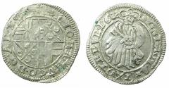 World Coins - GERMANY.TRIER.Archdiocese. Johann Hugo von Orsbeck AD 1676-1711.AR.Petermenger ( 1 Albus ) 1682.Latin numerials.