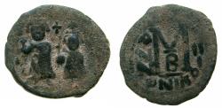 Ancient Coins - BYZANTINE EMPIRE.Heraclius AD 610-641.AE.Follis. struck AD 612/13.Mint of NICOMEDIA.