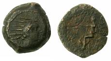 Ancient Coins - SELEUCID EMPIRE.Antiochus IV Epiphanes 175-165/4 BC.AE.Dichalkon. Mint:Seleucia-on-the-Tigris.