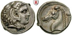 Ancient Coins - SICILY, THE CARTHAGINIANS IN SICILY, Tetradrachm 300-289 BC Entella. NGC AU* 4/5 5/5 Fine Style