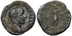 Ancient Coins - Gordian III Sestertius "Emperor with Spear & Globe" Good Very Fine