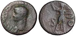 Ancient Coins - Claudius I AE As "Minerva Attacking with Javelin and Shield" Rome