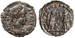Ancient Coins - Constans I "Two Victories, Wreaths, Leaf Between" Trier Choice Extremely Fine
