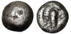 Ancient Coins - Ionia, Uncertain Crude Early AR Coin "Banker's Marks / Grapes" Extremely Rare