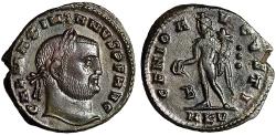 Ancient Coins - Galerius Follis "GENIO AVGVSTI Genius, Three Pellets" Cyzicus Good Very Fine