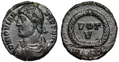 Ancient Coins - Jovian Nummus "VOT V in Wreath" Heraclea Mint About Extremely Fine