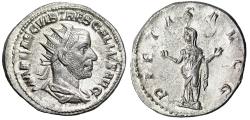Ancient Coins - Trebonianus Gallus AR Antoninianus "Pietas, Hands Raised" Extremely Fine