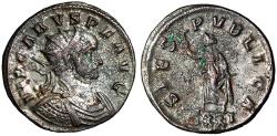 Ancient Coins - Carus Silvered Antoninianus "Spes Walking" Ticinum
