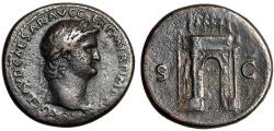 Ancient Coins - Nero Sestertius "Triumphal Arch" Rome 64-68 AD Very Fine