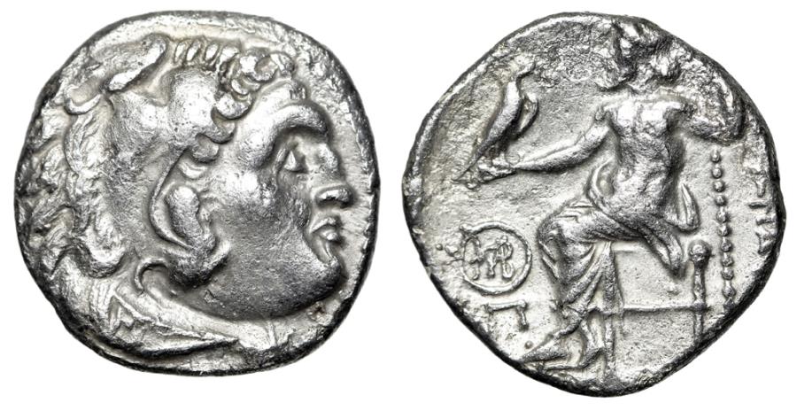 Antigonos I Monophthalmos, King of Macedonia AR Drachm Monogram Circle Rare