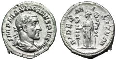 Ancient Coins - Maximinus I Thrax AR Denarius "Fides, Standards" Extremely Fine