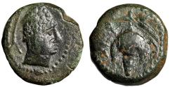 Ancient Coins - Maurentia, Lix (Lixus) AE17 "Chusor;Phtah & Grape Bunch" Good Very Fine
